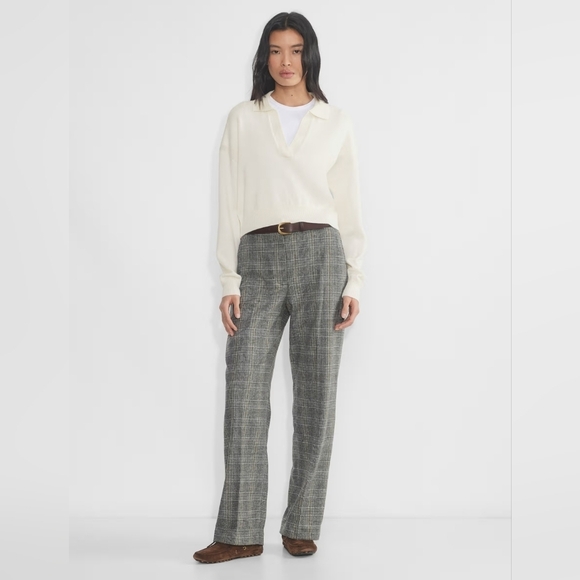 Aritzia Wilfred Clara Merino Wool Waist V-Neck Sweater In Light Birch Size SMALL - Picture 3 of 16